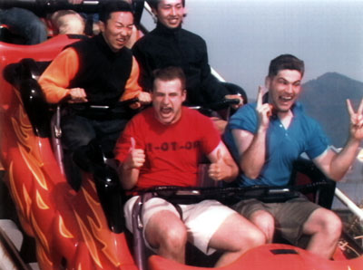 My friend Jim and I in the front seat of Fujiyama.